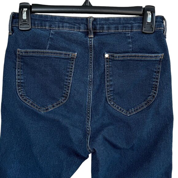 &Denim SZ 28 Skinny Ankle Jeans High-Rise Pocket Stretch Zip-Fly Flat Front Blue - Picture 5 of 9